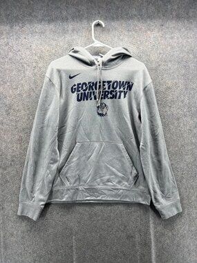 Georgetown Hoyas Hoodie Sweatshirt Mens Medium Gray NCAA Nike Therma Fit
